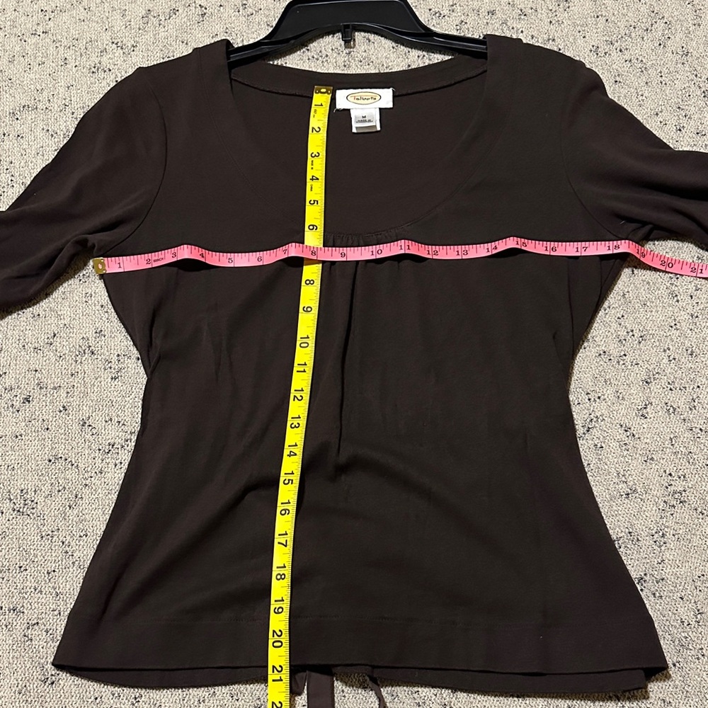 Talbots Dark Brown Short Sleeve Top - Picture 4 of 7